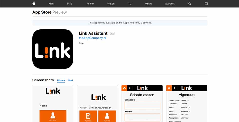 Link Assistent Building an iOS & Android App for Insurance Services