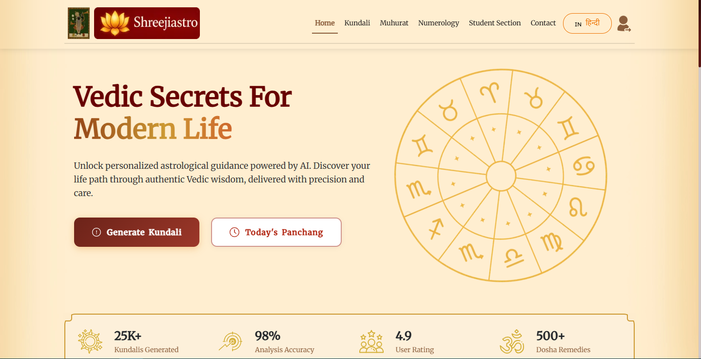 Shreeji Astro - AI Powered Vedic Astrology Platform
